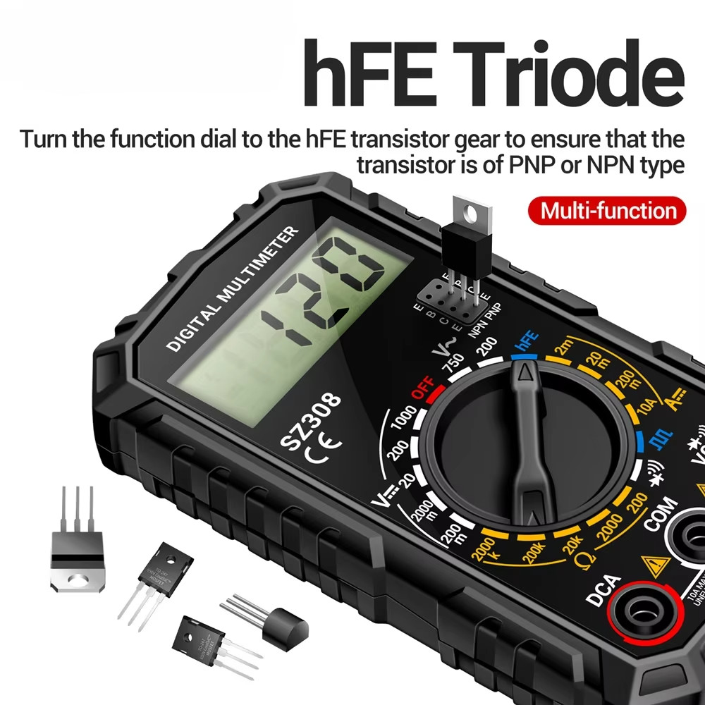 Digital Multimeter LCD Voltmeter Ammeter Ohmmeter Volt AC DC Tester Leads Meter