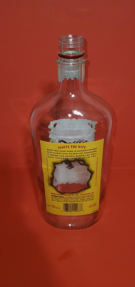 Large Fireball Whiskey Bottle 11" Display Bottle Empty No Cap glass