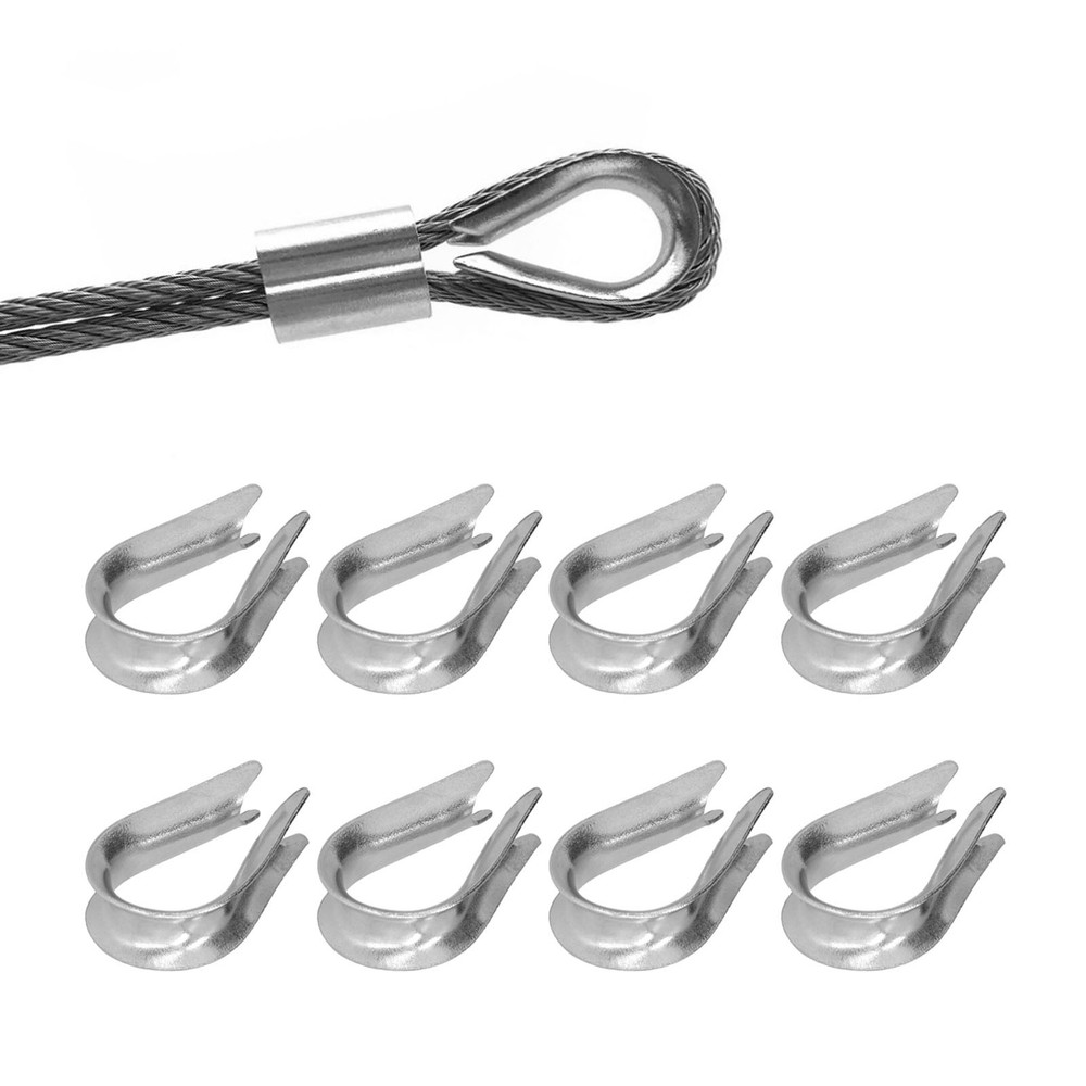 (M2 2mm)50Pcs Wire Rope Thimble Stainless Steel Cable Rigging Tools For Ship