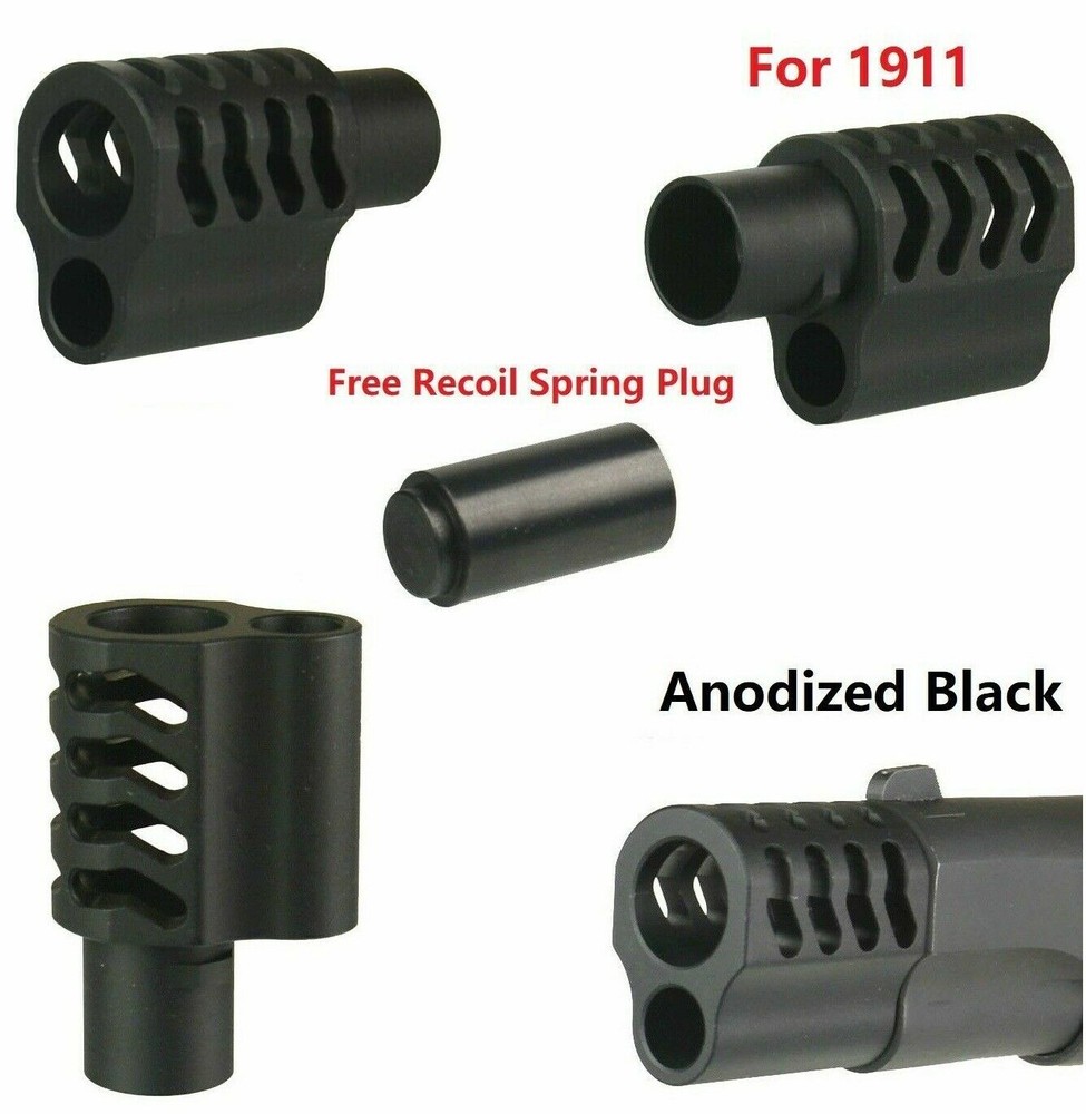 1911 Muzzle Brake Compensator .45 ACP B Style, Anodized Black W/Plug