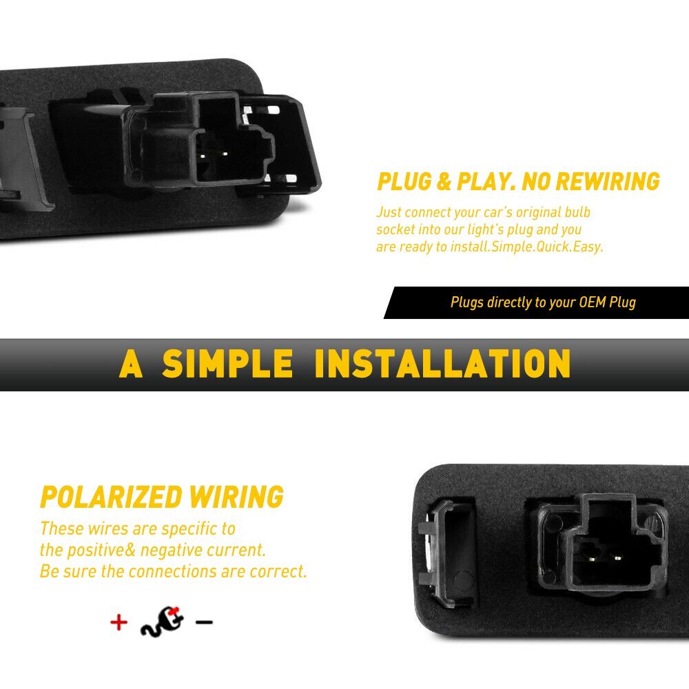 2012-2017 For Toyota Camry LED License Light Plate Assembly Replacement White X2