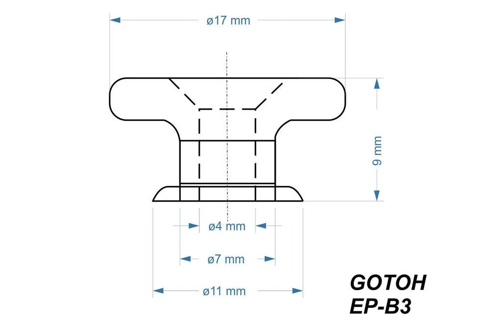 GOTOH EP-B3 Strap Button - Oversized - Set of 2 - Chrome