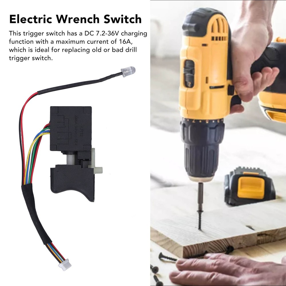 ♡ Cordless Electric Hand Drill Trigger Switch 8 Pin Brushless Reversible