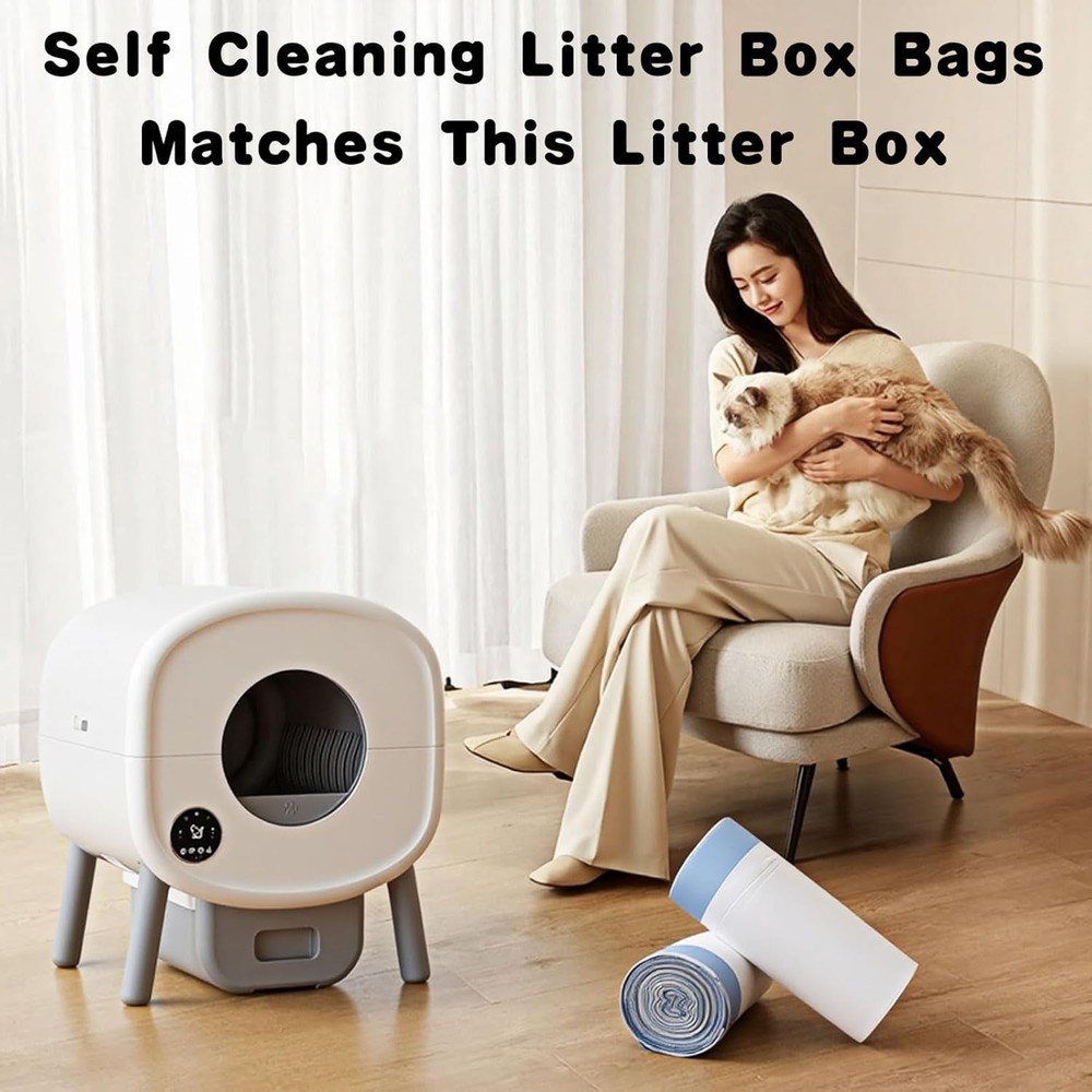 40-Pack Heavy Duty Cat Litter Box Liners, Extra Thick Automatic Bags, Leakproof