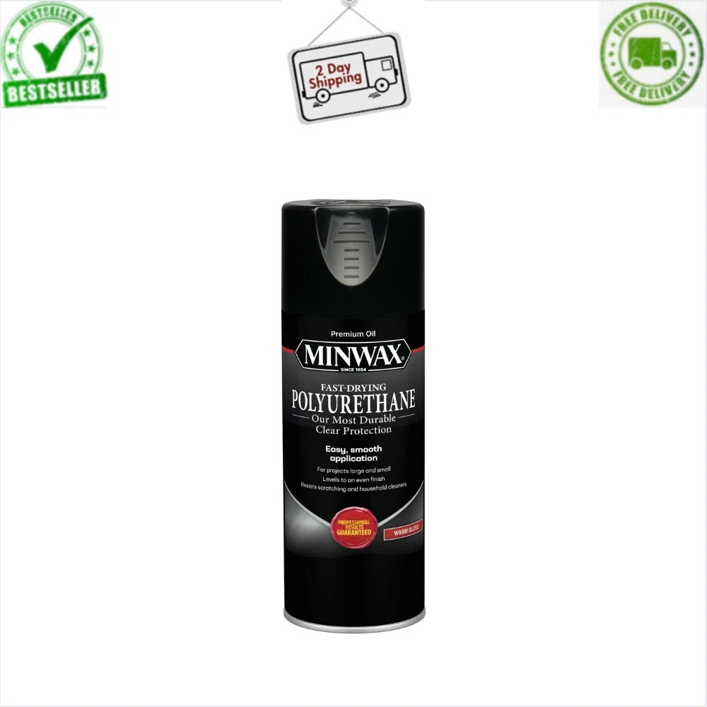 Fast-Drying Polyurethane Spray, Gloss, Clear 11.5 oz - Durable Protection, 1PACK