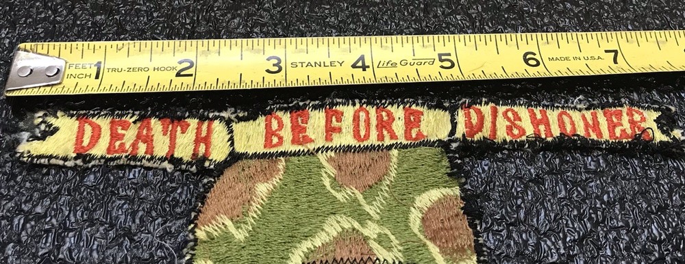 THIRD MARINE DIV., DEATH BEFORE DISHONOR, VINTAGE EMBROIDERED BACK PATCH!