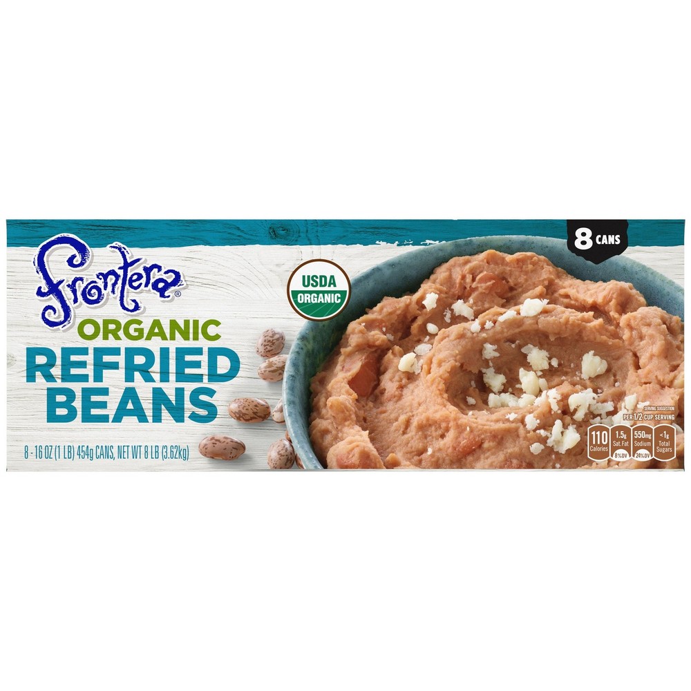 Frontera Organic Refried Pinto Beans, 16 oz Cans, 8-Pack
