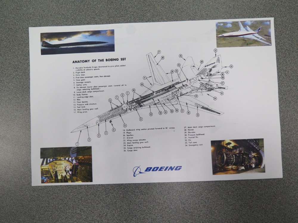 Boeing 2707-300 SST AIRCRAFT - cut-a-way & info