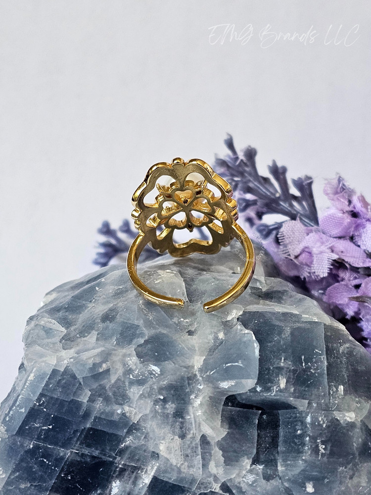 Flower Pearl Statement Ring