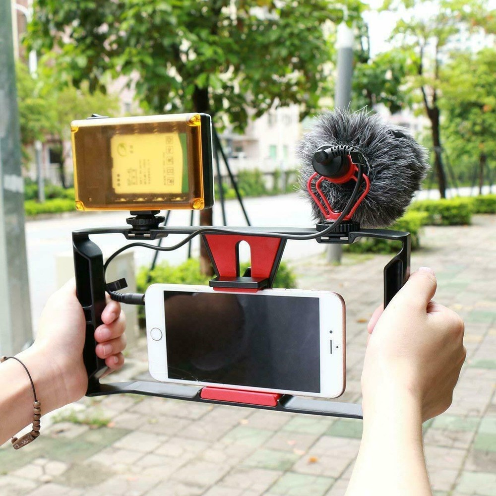 SmartPhone Film Making Vlogging Kit Video Camera Rig Stabilizer Cage For iPhone