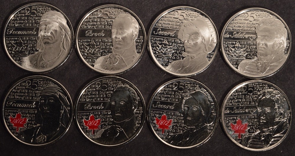 2012 / 2013 - War or 1812 25¢ COMPLETE SET - UNCIRCULATED 🇨🇦