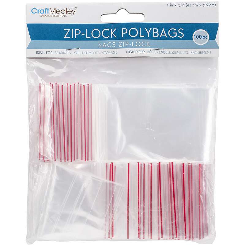 Ziplock Polybags 100/Pkg 2"X3" Clear