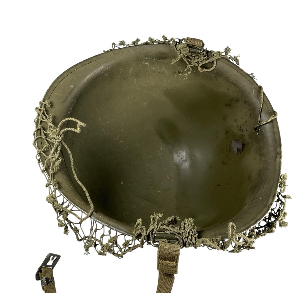ORIGINAL WWII US ARMY M1 HELMET SHELL, Netted Wrap & strap§