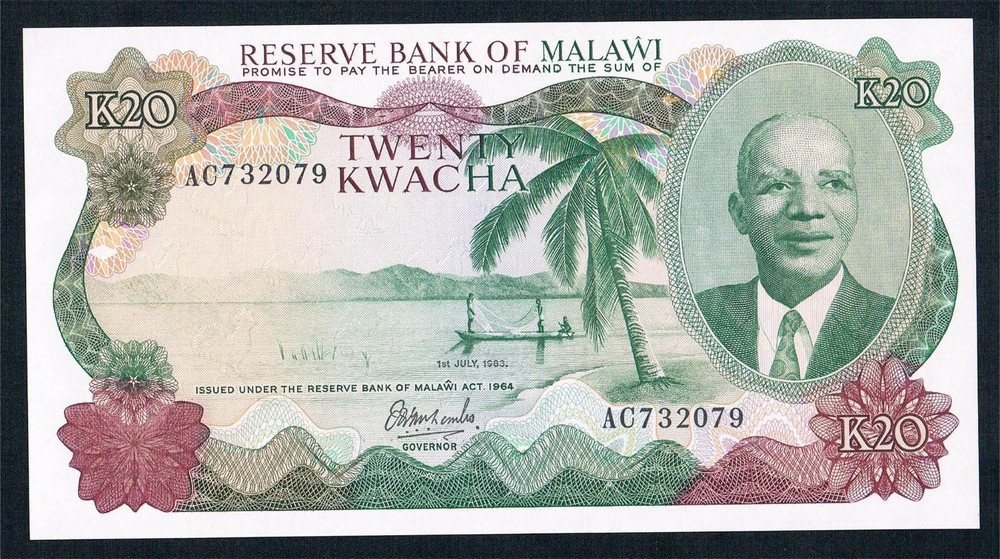 MALAWI - 20 KWACHA 1.7.1983 UNC P17a