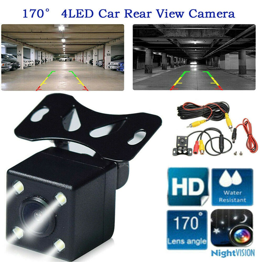 4LED Car Rear View Reverse HD Backup Camera Waterproof Parking Night Vision 170°