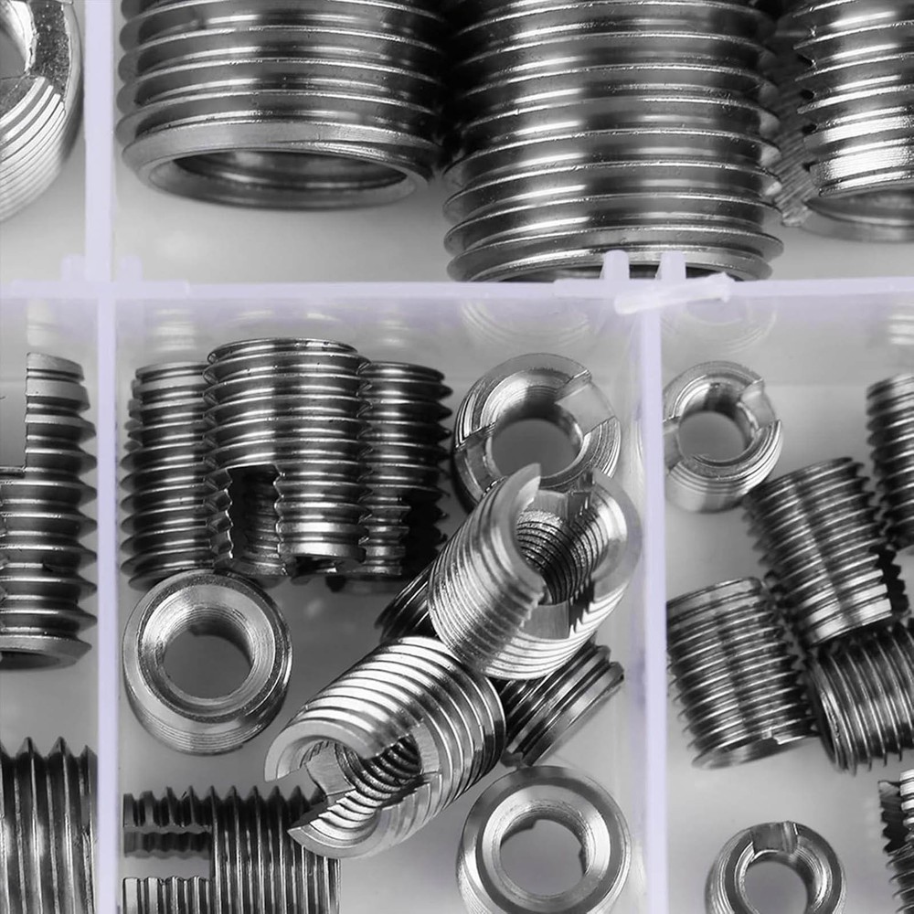 50PCS Self-Tapping Thread Inserts Set M3 to M16 Stainless Steel For Workshop Use