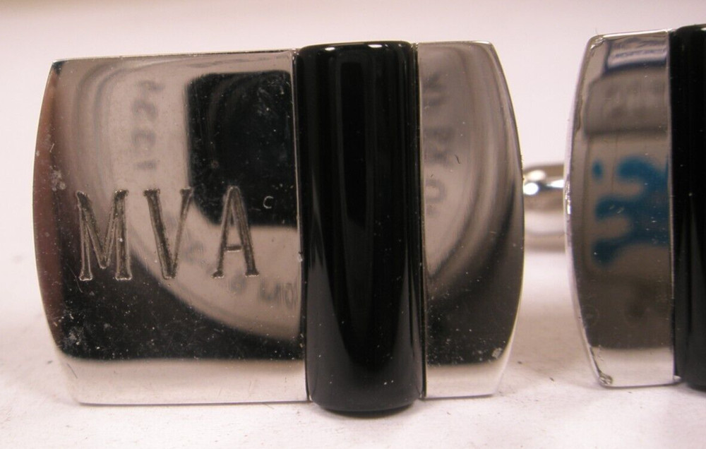 MVA Monogram STERLING SILVER Initial Letter Vintage Cuff Links