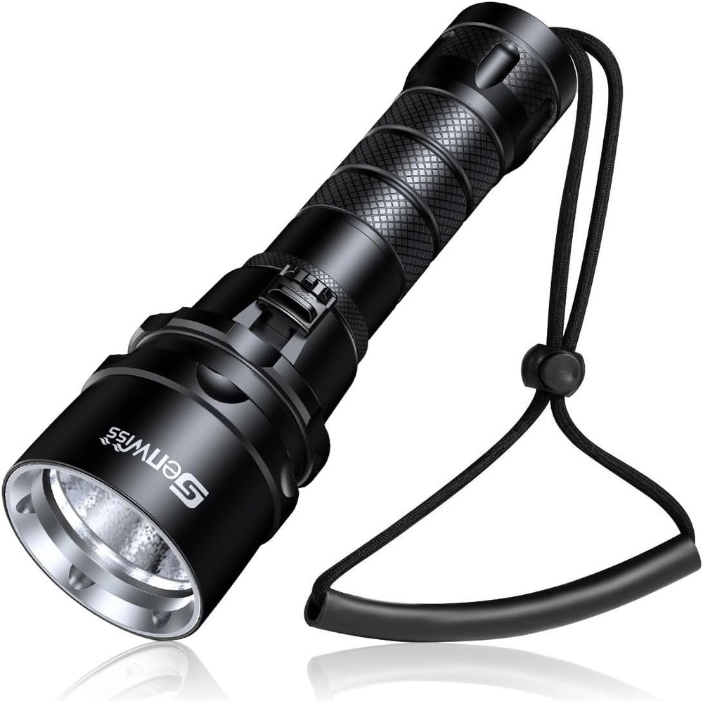 Compact Tactical LED Flashlight - 2000 Lumens for Underwater Exploration