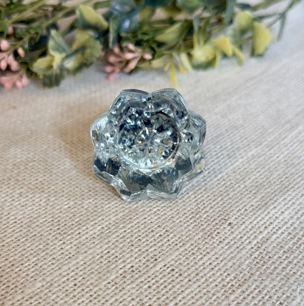 Vintage Glass Cabinet Knobs Depression Era Style Octagon Glass Pulls