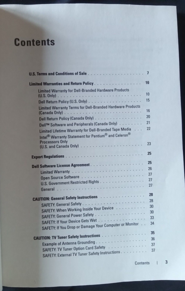 DELL COMPUTERS AND MONITORS PRODUCT INFORMATION GUIDE 2007