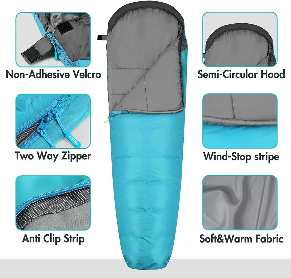 Villey Mummy Lightweight Sleeping Bag Backpacking Sleeping Bag,Polyester