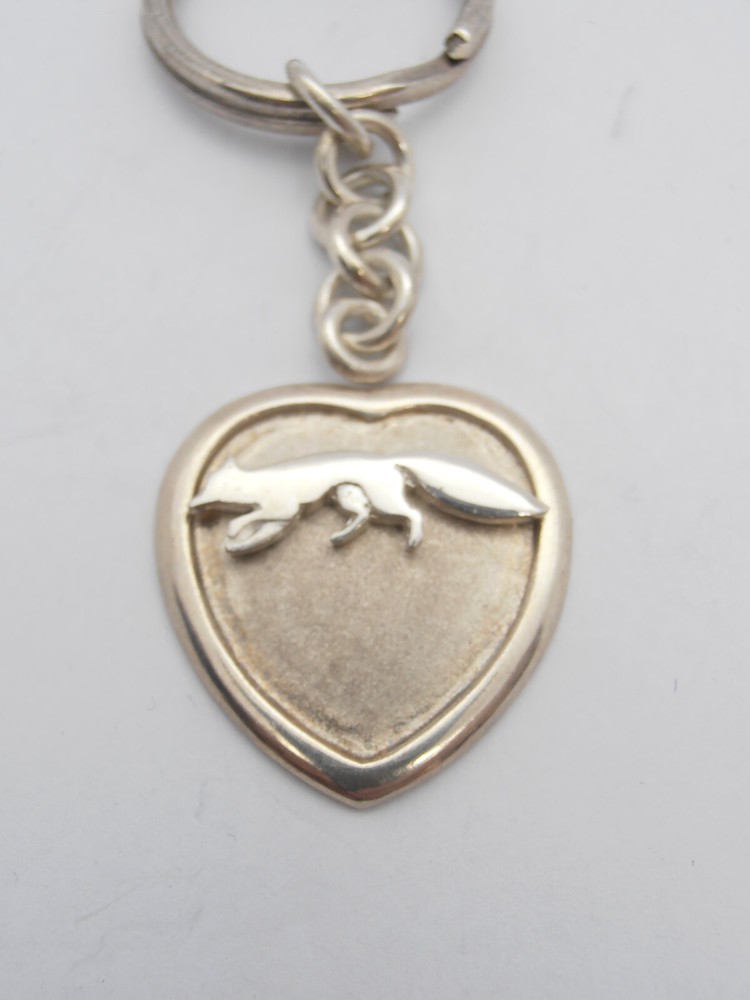 Fox: 925 Silver Heart Keychain Symbol Cunning Cunning Intelligence