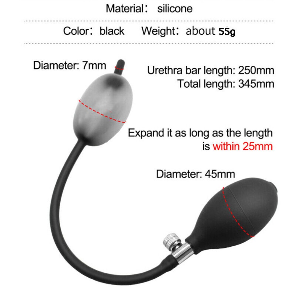 Men Silicone Inflatable insert Plug ring Stretcher Sounding Stretcher with Pump