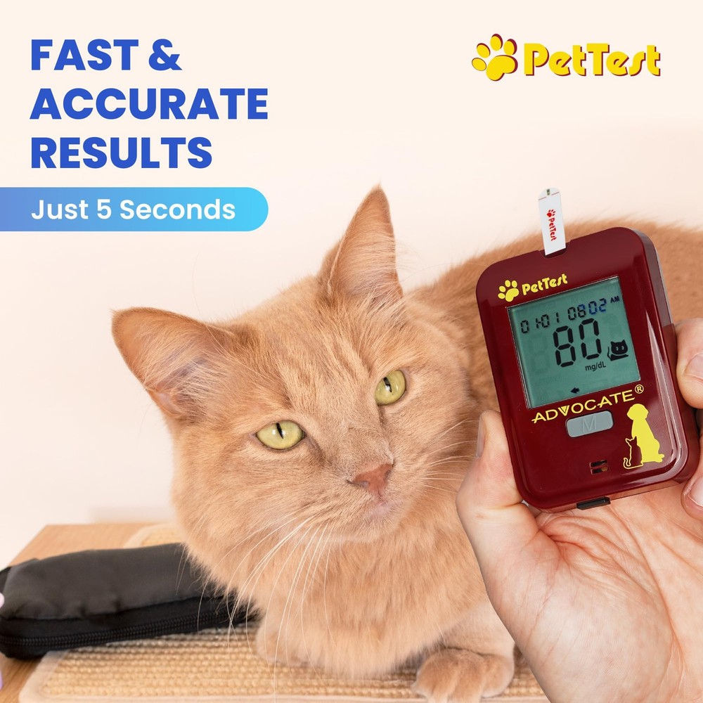 PetTest Blood Glucose Test Strips, Easy Open for Use with a Glucometer Monito...