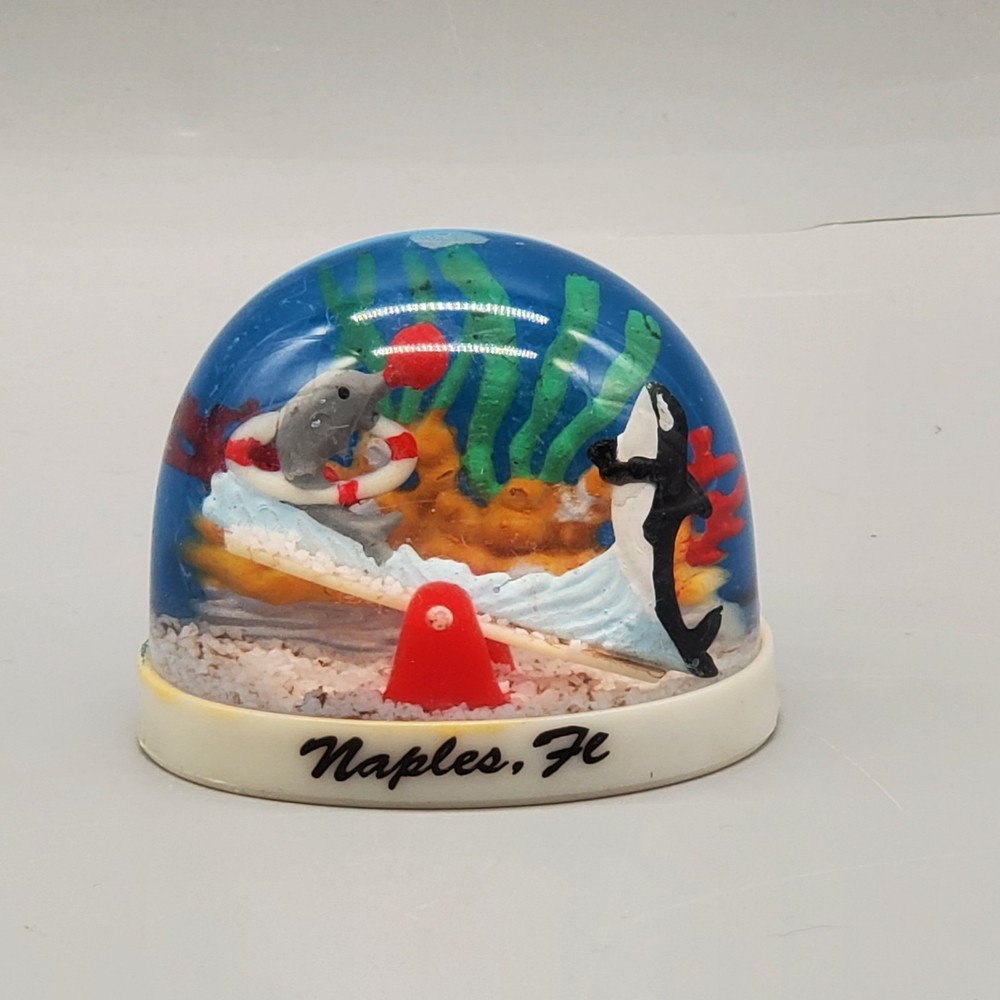Vintage Naples, FL Snow Globe Dolphins