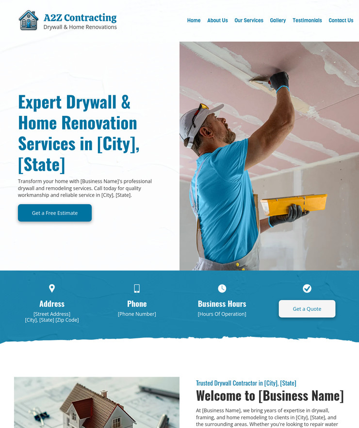 Drywall Contractor Customized Business Website *SEE FULL DESCRIPTION*
