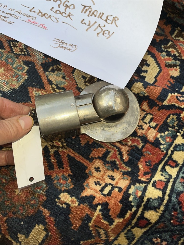 Master Lock Cargo Trailer Coupler Lock Model 377 With Key Used Works Nicely