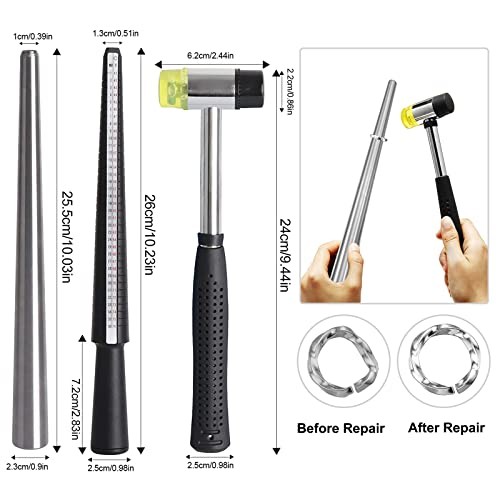 11Pcs Ring Sizer Measuring Tool, Premium Ring Making Kit with Ring Mandrel