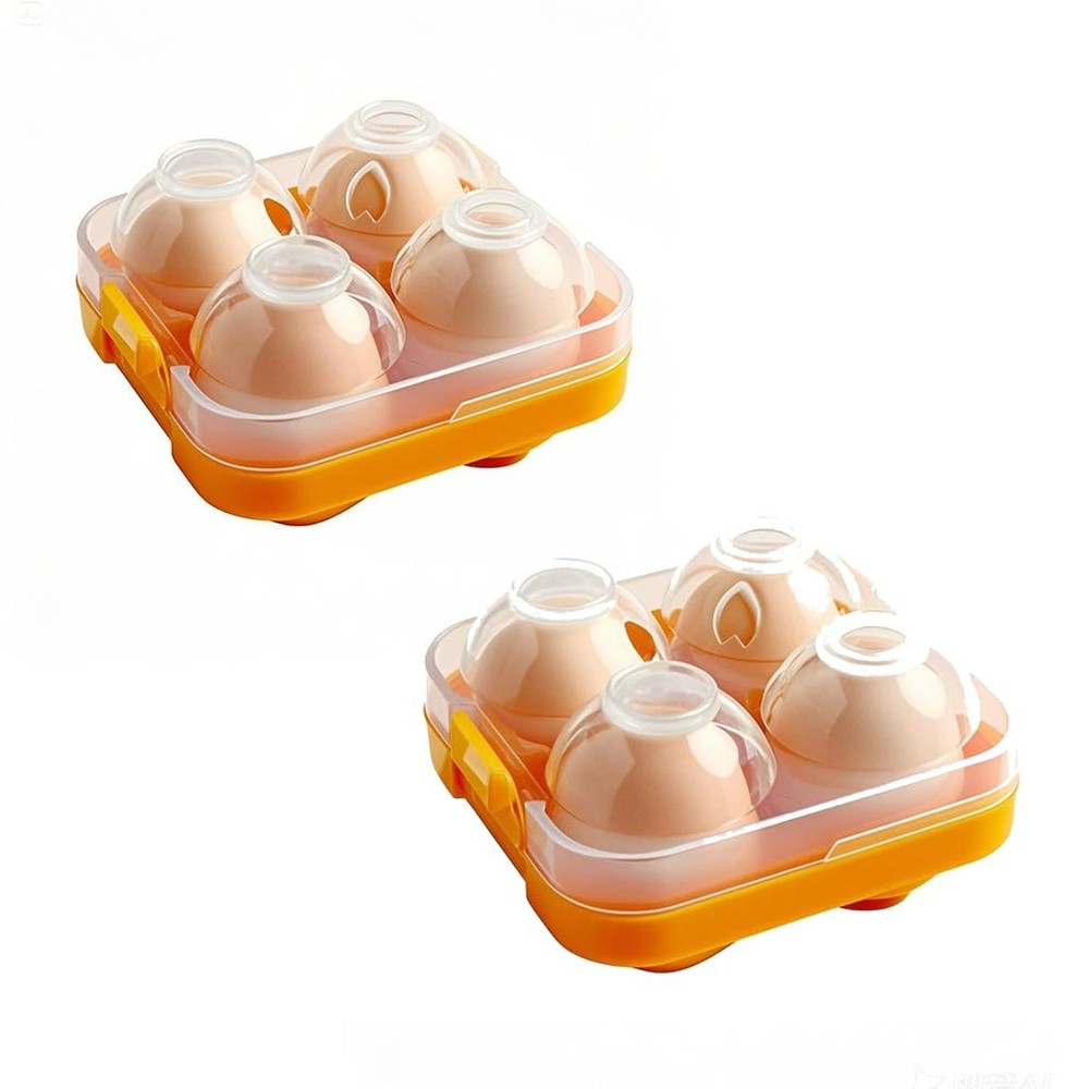 4 Girds Egg Holder Container, Plastic Egg Storage Box Shockproof Protection, ...