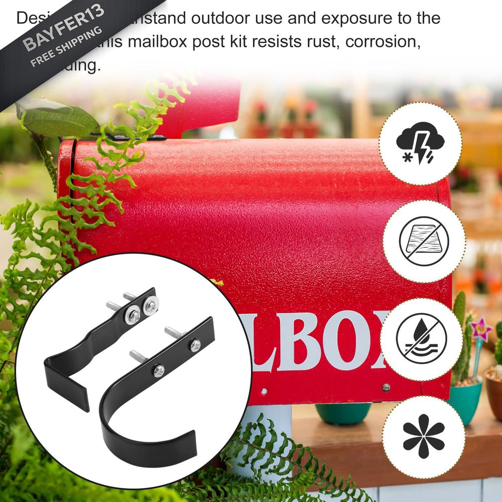 Mailbox Latch and Handle Kit, Metal Secure Replacement Set for black, silver