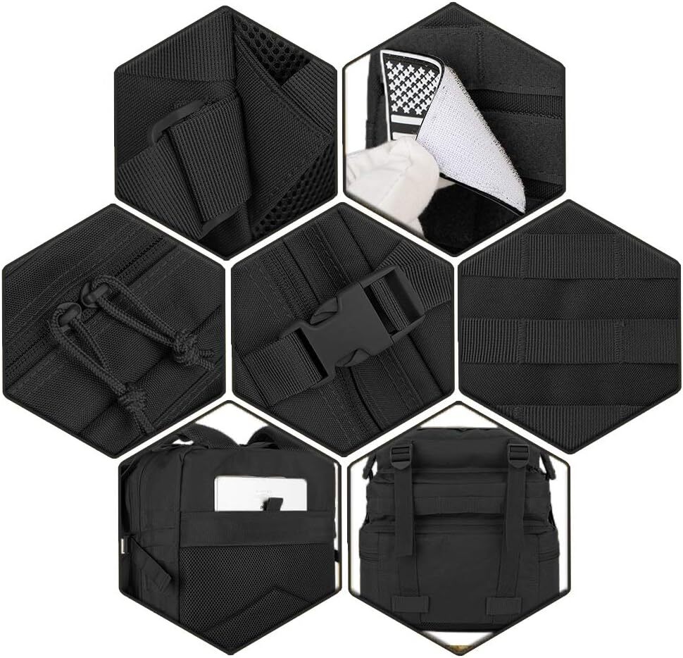 45L Large Molle 3 Day Assault Pack Tactical Army Backpack Bug Out Bag Rucksack