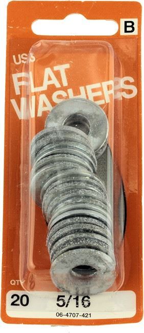 5/16" USS Flat Washers - 20 Pack