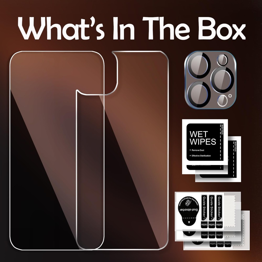 Malphiace for iPhone 16 Pro Max Front and Back & & Lens(3-piece)