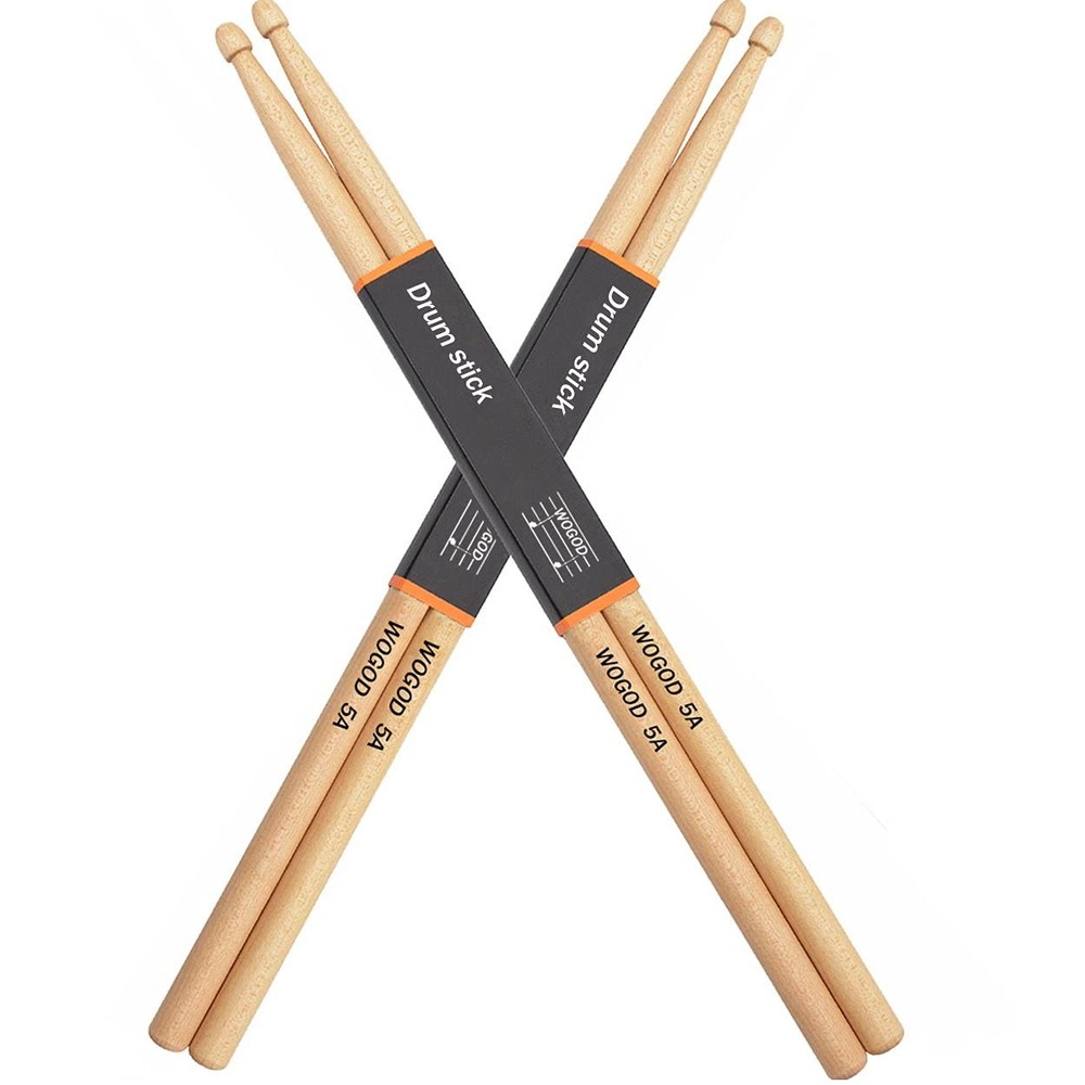 WOGOD 5A Drum Sticks Maple Drumsticks (Two pair) Two pair, pair