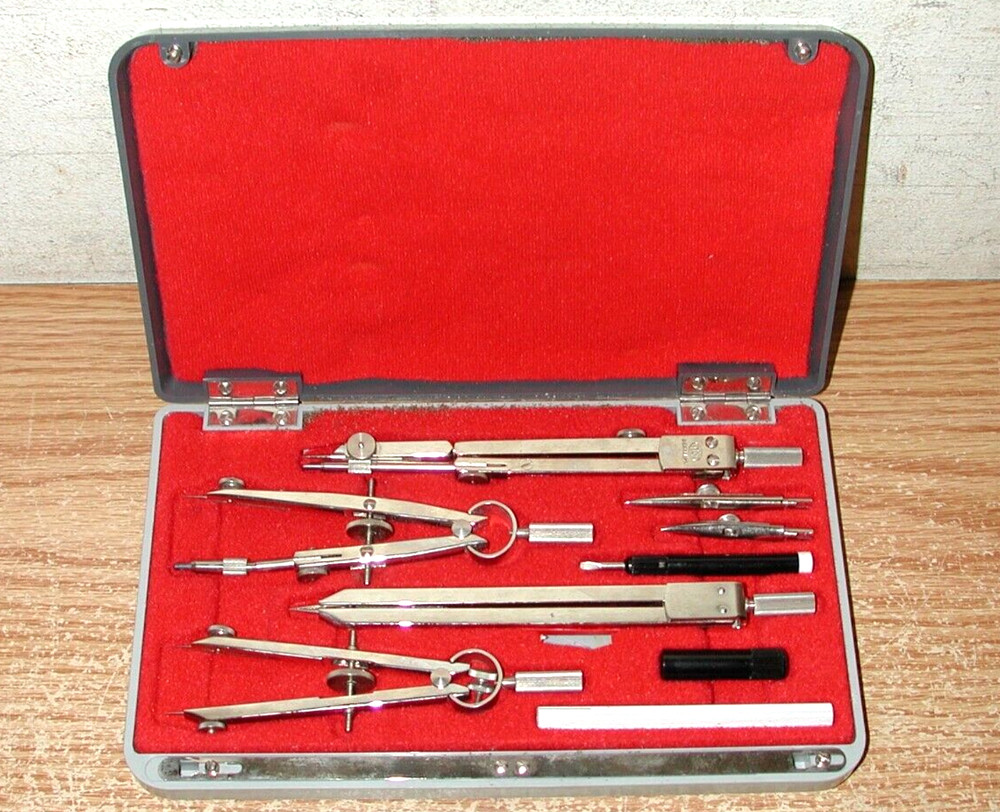 VNTAGE DRAFTING TOOLS: ALVIN TECHGRAPH COMET, POST 1144A SET, BRUNING SLIDE RULE