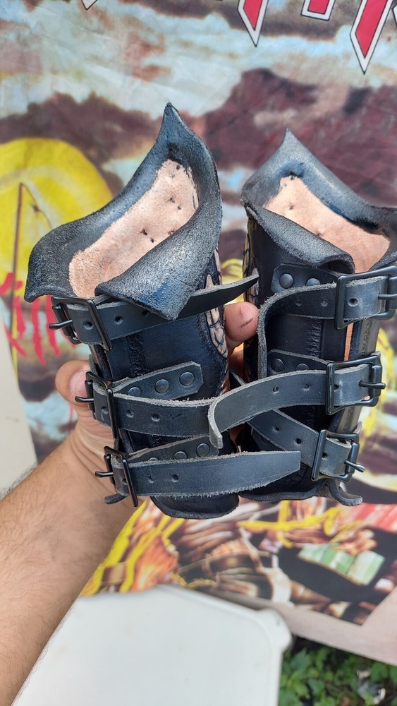 Diggers Leather Medival Goat Pattern Bracers / Gauntlets