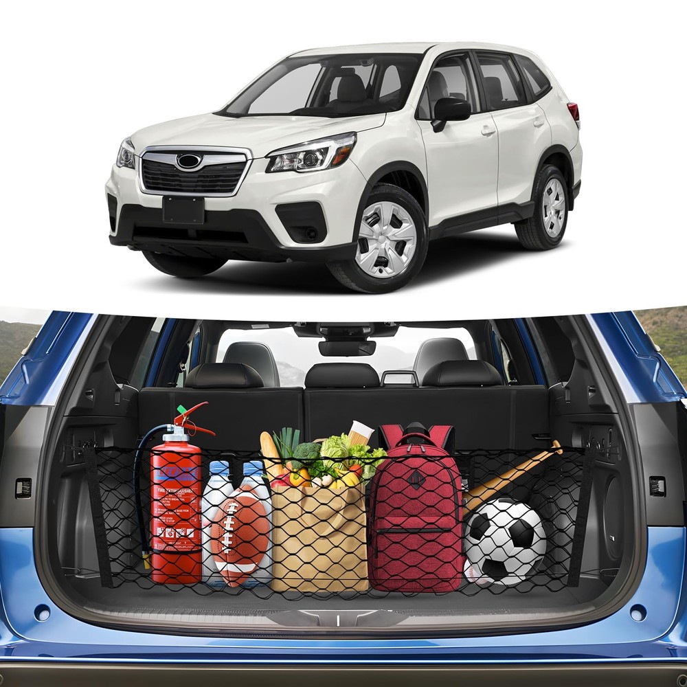 Trunk Cargo Net for 20192024 Forester | Adjustable Mesh Organizer with Hooks
