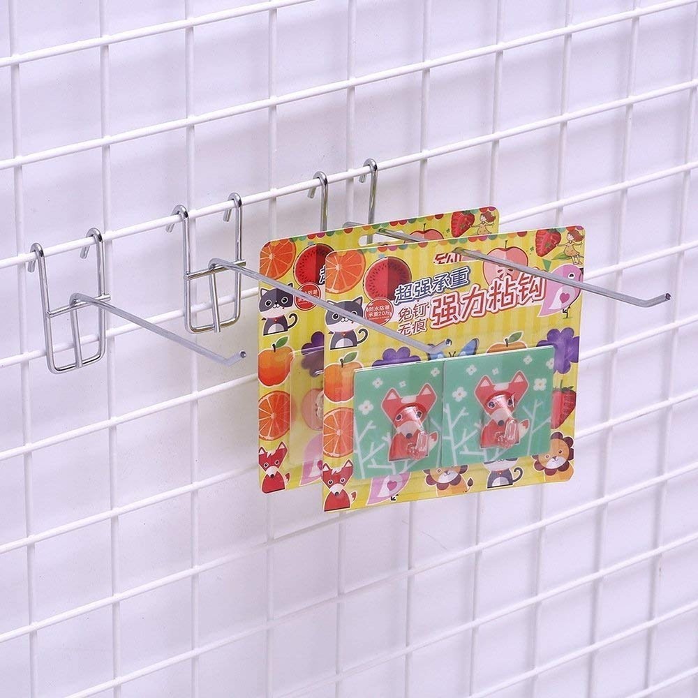Stainless Steel Grid Wall Bracket Peg Board Display Hook for Panel for Superm...