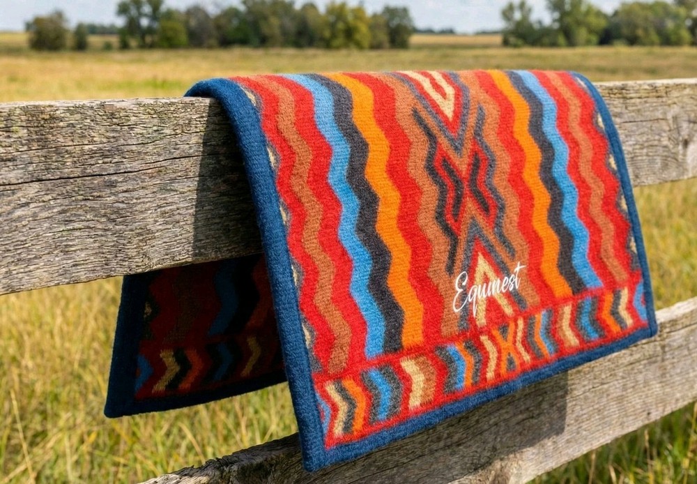 western Saddle Ranch Pad 34×38 Orange Red Brown Blue