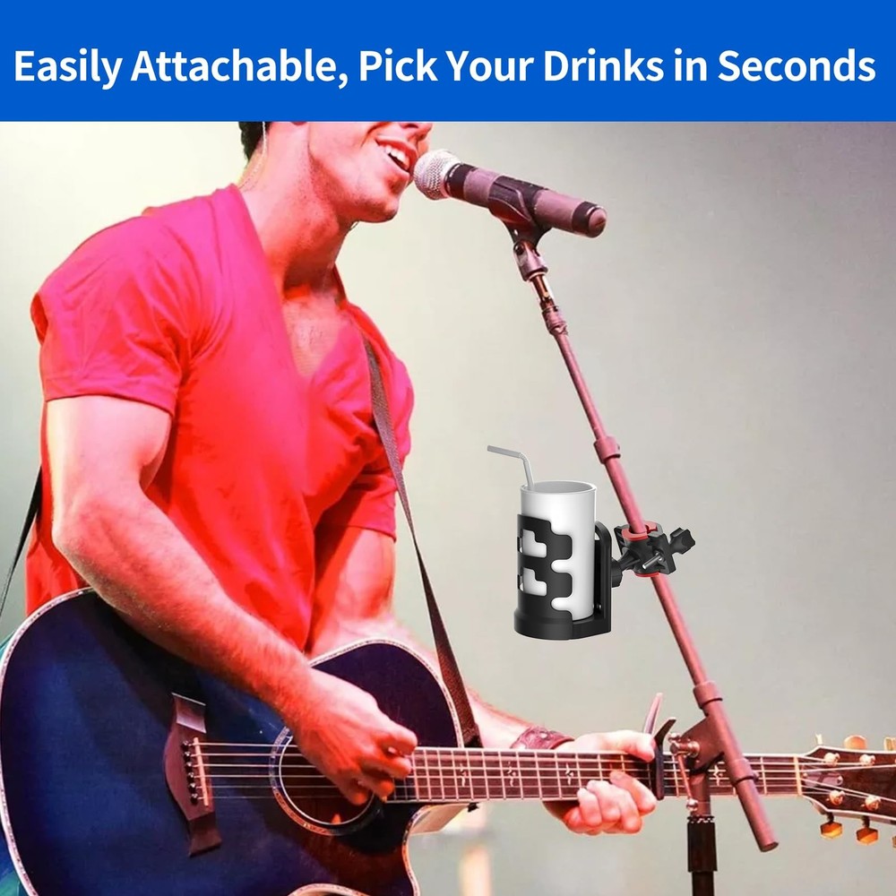 Adjustable 360 Degree Mic Stand Drink Holder Clamp