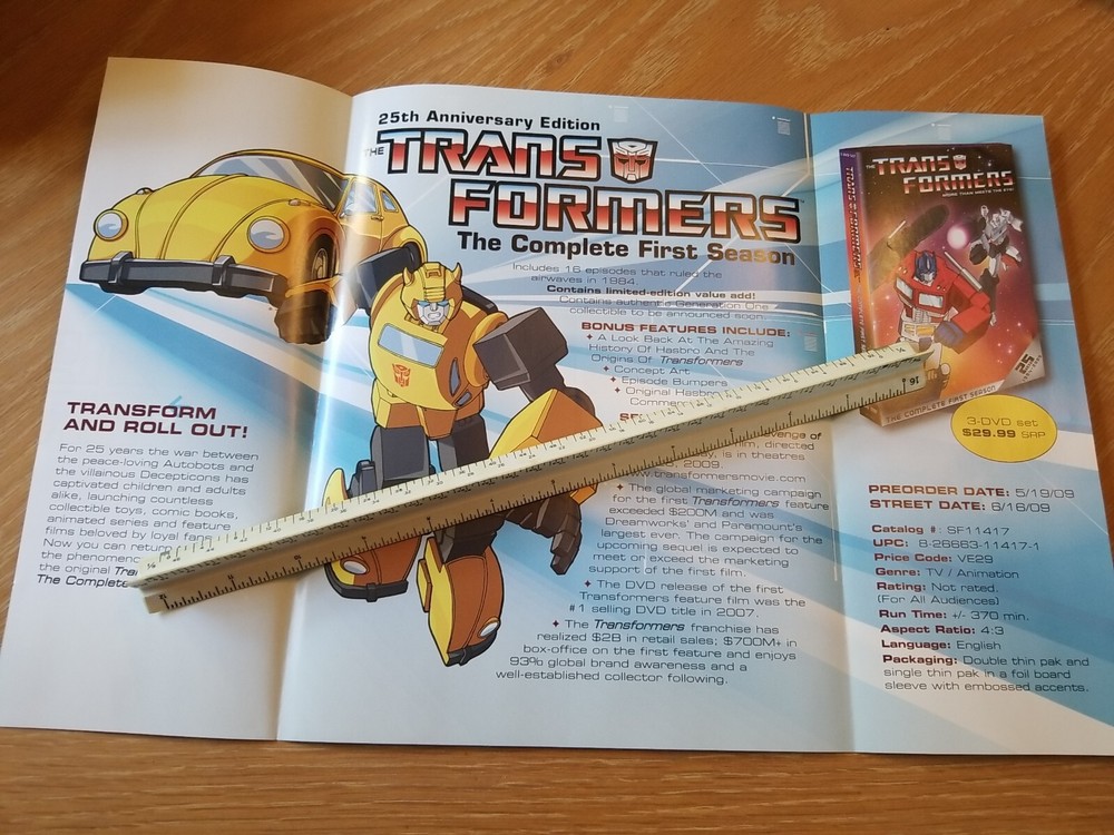 Trade Advertisement / Brochure For Transformers: The Complete First Season