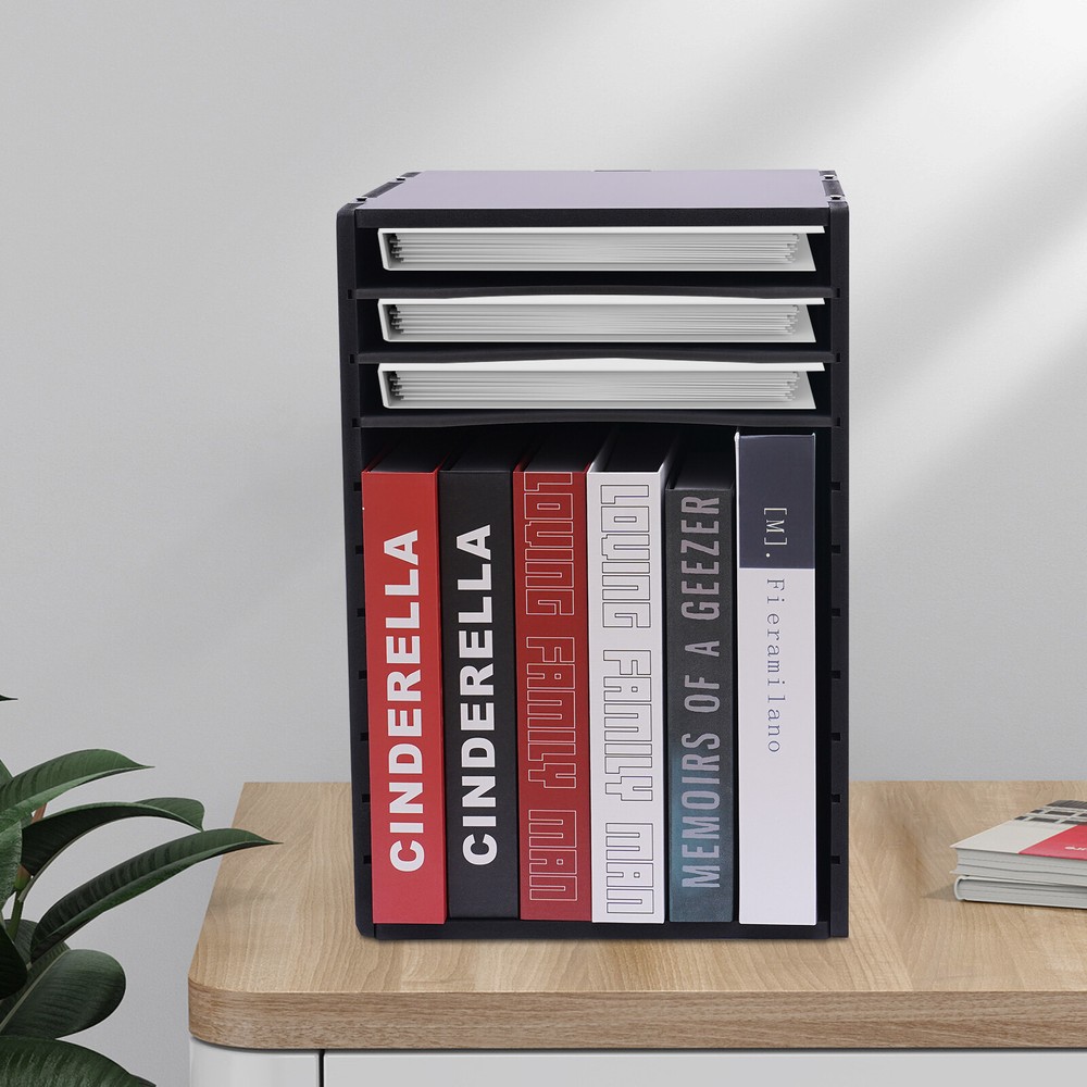 11Compartment Vertical Desktop Sorter File Storage Rack Desktop Organizer Holder