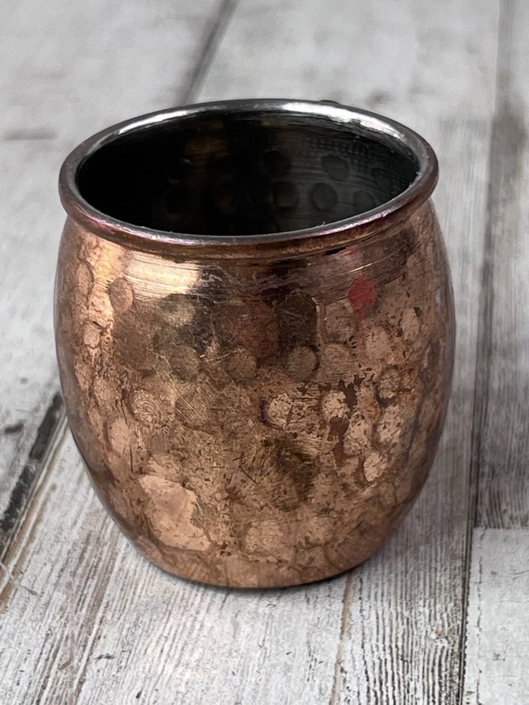 Mini Copper Cup rotary metal dial 2” Tall