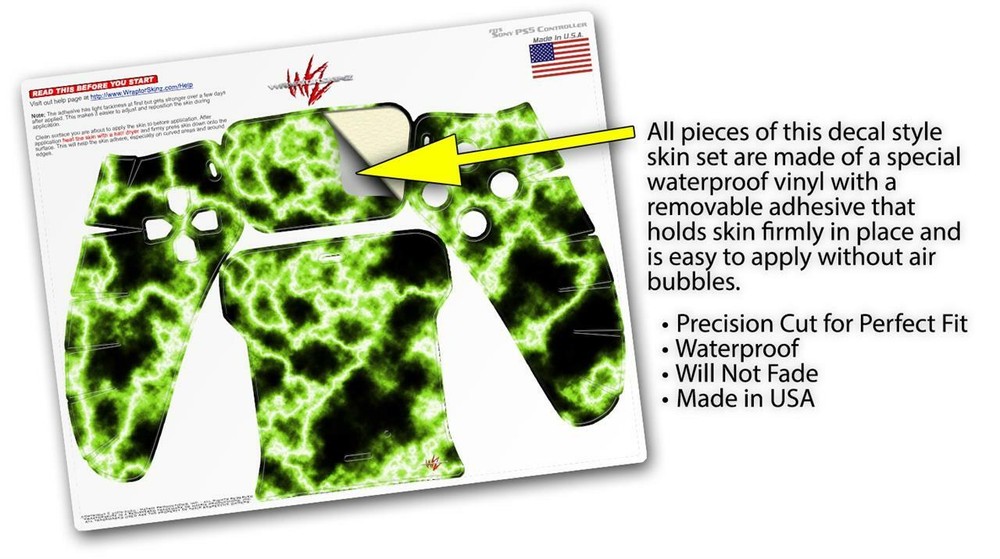 Skin Sony PS5 Controller Electrify Green