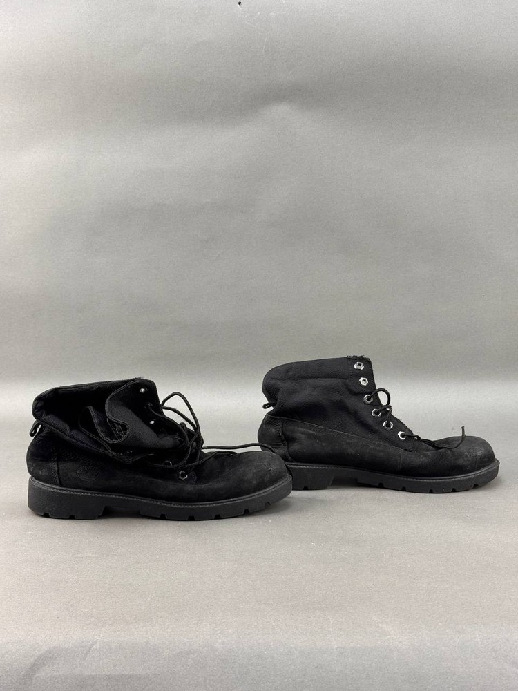 Timberland Black Leather Basic Roll Top Waterproof Boots Boys Size 6