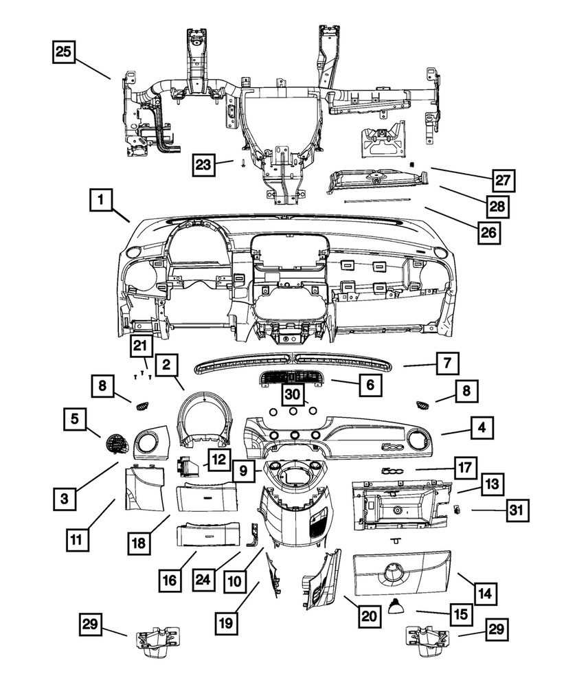 Genuine Mopar Instrument Panel Bezel 5VG96KR1AC